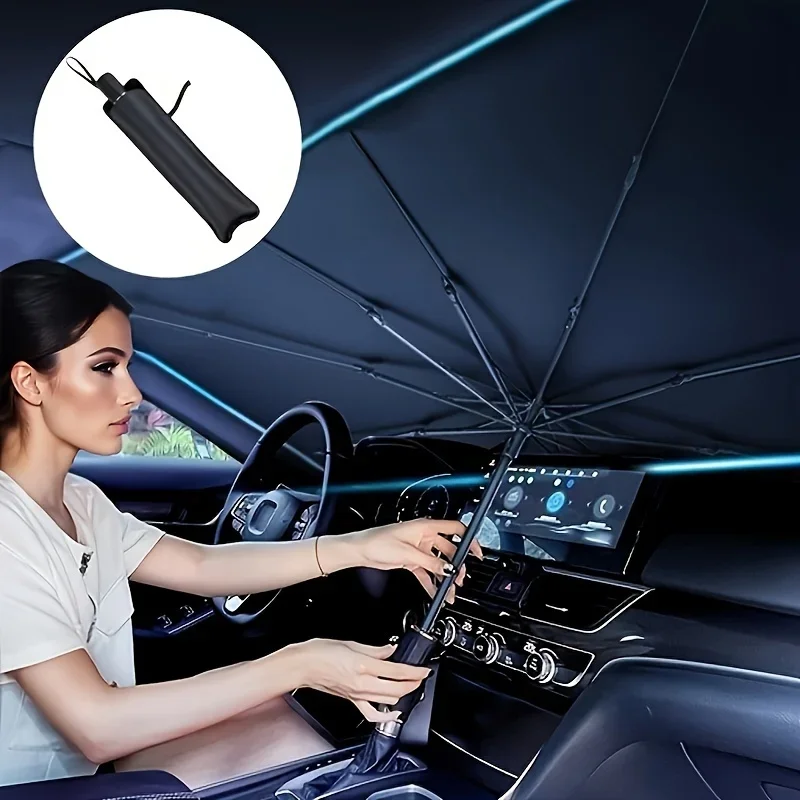 Car Sunshade Windshield Umbrella Foldable - Pare-soleil pour pare-brise de voiture, pare-soleil