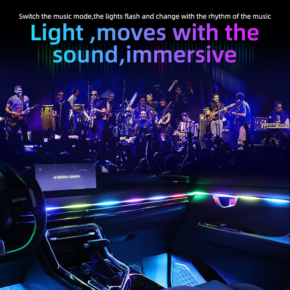 Lumières ambiantes LED RVB pou - Led Ambient Interior Car Lights App Control avis et prix
