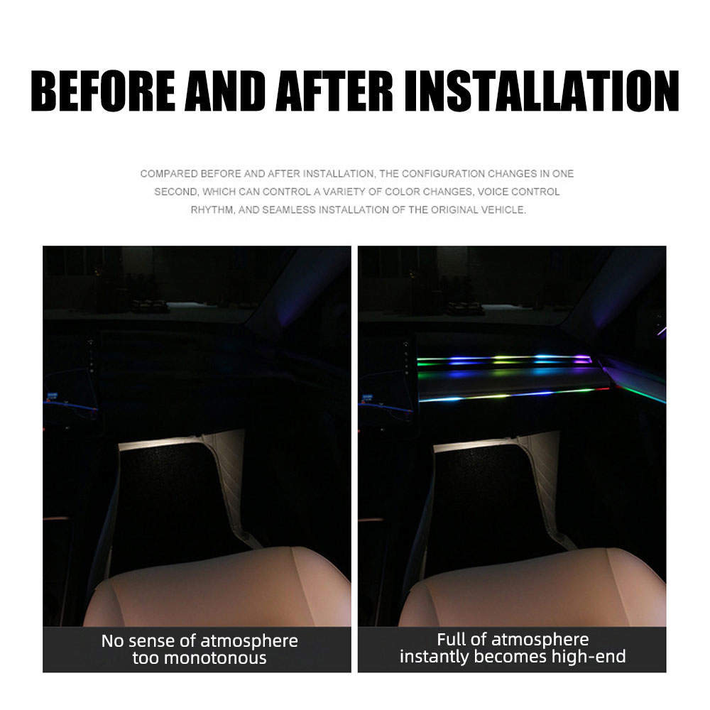 Lumières ambiantes LED RVB pou - Led Ambient Interior Car Lights App Control avis et prix