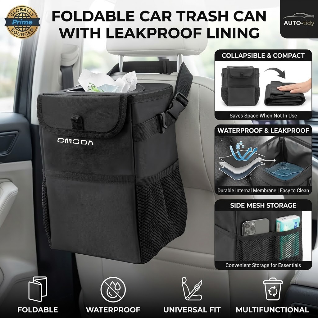 Poubelle de voiture pliable, p - Waterproof Car Trash Can With Lid avis et prix